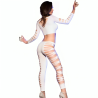 Chilirose - Cr 3654 Top & Leggins Blanc S/M